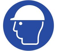 Panneau port obligatoire casque de protection diamètre 30 cm polystyrène antichoc