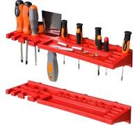 Panneau porte-outils 115 x 78 cm, lot de 58 supports - Panneaux perforés - Étagère murale en plastique pour garage ou atelier