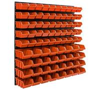 82 bacs gerbables rouges Étagère murale à outils Paroi à outils 772 x 780 mm plastique Porte-outils Panneau mural Garage