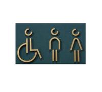 Panneau pour porte de toilettes Plaque De Porte Toilette Métal Noir Or(Gold)