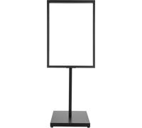 Panneau publicitaire à poser au sol - Présentoir à affiches réglable - Cadre de 90x65 cm - Hauteur 160 cm - Structure en fer rectangulaire pour intérieur et extérieur - Noir