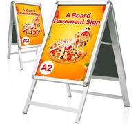 Panneau publicitaire A2, argenté - Panneau de trottoir - Panneau de signalisation - Panneau d'affichage - Panneau de présentation - Double face