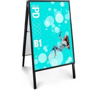Panneau publicitaire B1, présentoir double face - Présentoir à affiches avec film de protection UV et cadre rabattable - Présentoir à affiches pour la restauration et le commerce - Résistant aux intem