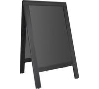 Panneau publicitaire de trottoir Olympia, cadre en bois noir, 700 x 1200 mm