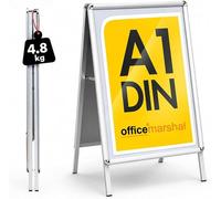 Panneau publicitaire DIN A1 - avec cadre en aluminium de 25 mm - double face pour 2 affiches - inclut une protection en film plastique - support d'affichage résistant aux intempéries - panneau publici
