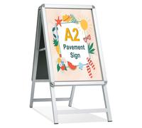 Panneau publicitaire double face, format A2, cadre en aluminium, pliable, couleur argent