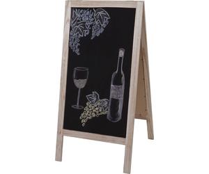 Panneau publicitaire XL HWC-C17, tableau à craie, panneau de trottoir, 2 surfaces d'écriture pliables, 100x50cm ~ couleur naturelle
