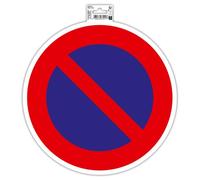 Panneau PVC adhésif antidérapant Interdiction de stationner 30 cm - Rouge