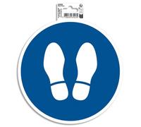 Panneau PVC adhésif antidérapant Obligation arrêt 20 cm - Bleu