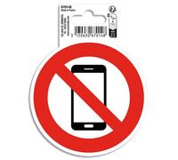 Panneau PVC adhésif antidérapant Téléphone mobile interdit 10 cm - Rouge
