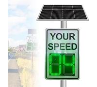 Panneau Radar Solaire De Vitesse 23,6 × 35,4 Pouces, Affichage De Vitesse Sans Fil Avec Retour Dinformation Instantané Et Télécommande, Portée De Détection De 200 M (656 Pi), Indice De Protection
