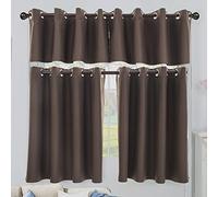 Panneau Rideau Occultant, Isolant Thermique à Œillets pour Petite Fenêtre, Court pour Salle de Bain et Cuisine, Obscurcissant pour Salon et Chambre, Style A 74x46cm
