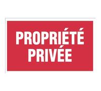 Panneau rouge d'interdiction - 330 x 200 mm - propriété privé NOVAP