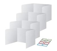 Panneau Separation Bureau, Lot De 4 Séparateur De Bureau Pliable Avec Étiquettes De Nom, Séparateur De Confidentialité De Table Pour École Bibliothèque