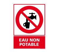 Panneau signalisation eau non potable - Adhésif - 75 x 105 mm - SIGNALETIQUE.BIZ - D0366