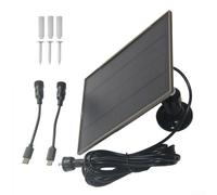 Panneau solaire 10 W pour caméra de sécurité avec sauvegarde 6000 mAh, chargeur extérieur en silicone monocristallin, double sortie de type C et adaptateur USB, kit d'alimentation de surveillance CCTV