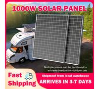 Panneau solaire 1000W 12V, module PV à haut rendement, système d'alimentation hors réseau pour camping-car, caravane, maison, camping en plein air, recharge de batterie 2pcs kit