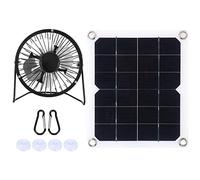 Panneau solaire 10W 6V 2A avec ventilateur de refroidissement | double interface USB Panneau solaire photovoltaïque en silicium monocristallin, ensemble de ventilateurs pour serre, niches