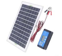 Panneau solaire 20 W 12 V résistant aux intempéries (contrôleur inclus) | Silicone polycristallin robuste, résistant aux intempéries, résiste à la pluie et au soleil, cadre en aluminium