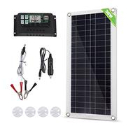 Panneau solaire 30 W, chargeur 30 A, kit de régulateur de tension en silicium polycristallin pour voiture, camping-car, bateau, remorque, kit de régulateur de charge, kit de panneau solaire