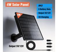 Panneau solaire 4W étanche, sortie 3.7V 5V 6V 12V, cellules solaires Micro USB, charge pour batterie 18650, capteur extérieur WIFI 3G 4G, lot OUTPUT-12V