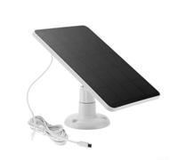 Panneau solaire 5 V 4 W pour caméras de sécurité extérieures, certifié IP65, protection contre la poussière et l'eau, cellule monocristalline et connexion USB de 2,2 m (blanc, grand)