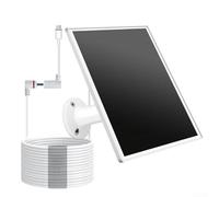 Panneau solaire 5 W pour caméras d'extérieur Ring Cam Plus Up Cam Pro Spotlight Series Blanc Charge rapide Résistant aux intempéries avec support réglable et câble d'alimentation longue durée de 2,4 m