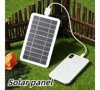 Panneau solaire 5V 5W avec port USB, chargeur portable étanche pour téléphones mobiles, camping, randonnée, randonnée en sac à dos, alimentation d'urgence en plein air Comes with a box