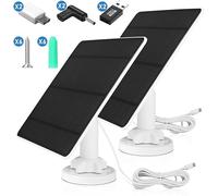 Panneau Solaire 5W pour Caméra de Sécurité, avec port Micro USB, DC, Type-C | Lot de 2 Panneaux Solaires pour Caméra WYZE Battery Cam Pro, caméra Eufy et caméra Arlo Essential Spotlight/XL Spotlight