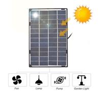 Panneau solaire 6 W 12 V-Silicium polycristallin étanche IP65-Support pliable avec câble 3 m-Pour éclairage d'urgence ventilateurs