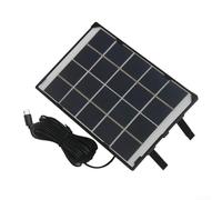 Panneau solaire 6 W avec sortie de type C pour caméras de sécurité extérieures et lampes de jardin, module en silicone polycristallin avec câble de 5 m, chargeur résistant aux intempéries 5 V 1200 mA