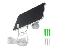 Panneau solaire 6 W pour caméra vidéo sonnette - Chargeur en silicone monocristallin haute efficacité 5 m câble interface USB sécurité jardin sécurité 205 x 140 mm (blanc)