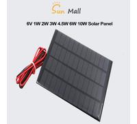 Panneau solaire 6V 1W 2W 3W 4.5W 6W 10W pour extérieur, chargeur de batterie DIY, cellule solaire portable, batterie externe pour téléphone portable, randonnée, camping
