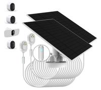 Panneau solaire 6W, lot de 2, avec indicateur de charge, étanche IP66, compatible avec les caméras Arlo, câble de 4 mètres
