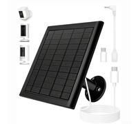 Panneau solaire 8 W pour caméra Ring - Chargeur compatible avec Up Cam Pro Spotlight Pro Plus - Adaptateur USB-C IP65 - Câble de 3 m (noir)