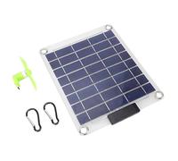 Panneau solaire compact avec mousquetons et ventilateur de refroidissement | Ensemble d'énergie d'extérieur léger avec petit accessoire pour ventilateur, design à œillets d'angle pour les voyages à dos