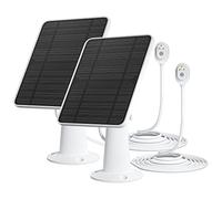 Panneau Solaire Compatible avec Arlo Pro 3, Pro 4, Floodlight, Ultra 2, Panneaux Solaires 5V 4W, Câble 3m, IP65 Étanche, pour Garder Vos Caméras Chargées 24h/7j, Support Mural Réglable, Lot de 2