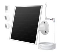 Panneau solaire de 6W pour la caméra Ring, chargeur solaire doté d'un port DC 3,5×13,5 mm (adaptateur connecteur bouchon vers USB - C), compatible avec la caméra Ring Stick Up Cam Battery.