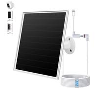 Panneau solaire de 8W pour la caméra Ring, chargeur solaire doté d'un port DC 3,5×13,5 mm (adaptateur connecteur bouchon vers USB - C), compatible avec la batterie de la caméra Ring Stick Up Cam