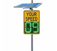 Panneau solaire de limitation de vitesse radar à LED 50,8 x 71,1 cm | Panneau de limitation de vitesse radar à énergie solaire avec affichage LED, conçu pour les applications d'avertissement de