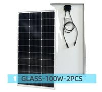 Panneau solaire, efficacité de 24%, design extérieur durable, modèle GLAS-100W-2STK