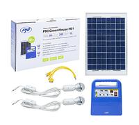 Panneau solaire, énergie solaire, portable système générateur d'énergie PNI GreenHouse H01 30W avec batterie 12V / 7Ah, USB/Radio / MP3, 2 ampoules LED
