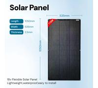 Panneau solaire flexible 110W 18V avec couche ETFE, cellule solaire monocristalline, panneaux solaires haute efficacité, étanches pour la charge de batterie 12V, camping-car, bateau, camping, 2pcs 110