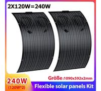 Panneau solaire flexible 2 × 120 W pour installation solaire de balcon de camping-car