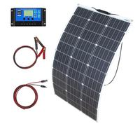 Panneau solaire flexible - Source d'énergie portable - Recharge de batterie - Conception légère - 100W - Noir