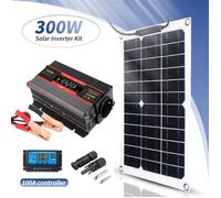 Panneau solaire kit complet 300W 18V Flexible solar cell haute efficacité+60A contrôleur+Convertisseur 12v 120v 2600W pour Camping