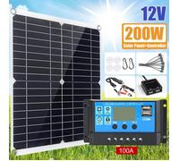 Panneau solaire - MIOLOE - Kit 200W 12V - Monocristallin flexible - Double interface USB - Idéal camping
