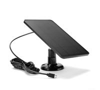 Panneau solaire monocristallin 4 W 5 V avec indice d'étanchéité IP65 et support réglable pour caméras de sécurité USB extérieures, couleur blanche (noir - grand)