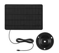 Panneau Solaire Monocristallin Mural 20 W Ipx6 6 V pour Caméra | Installation Extérieure sans Câblage, Support Orientable à 360 Degrés, Port Micro USB, Fixation Légère pour Appareils
