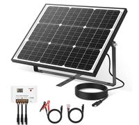 Panneau solaire monocristallin - Puissance de 50 W - Tension de sortie de 12 V - Kit complet avec régulateur de charge PWM
